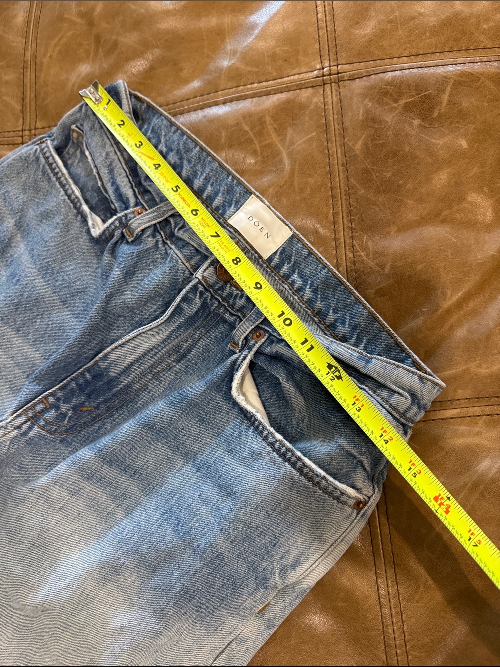 Doen Light Blue Straight-Leg Cropped Jeans Organic Cotton 28 - Picture 5 of 7